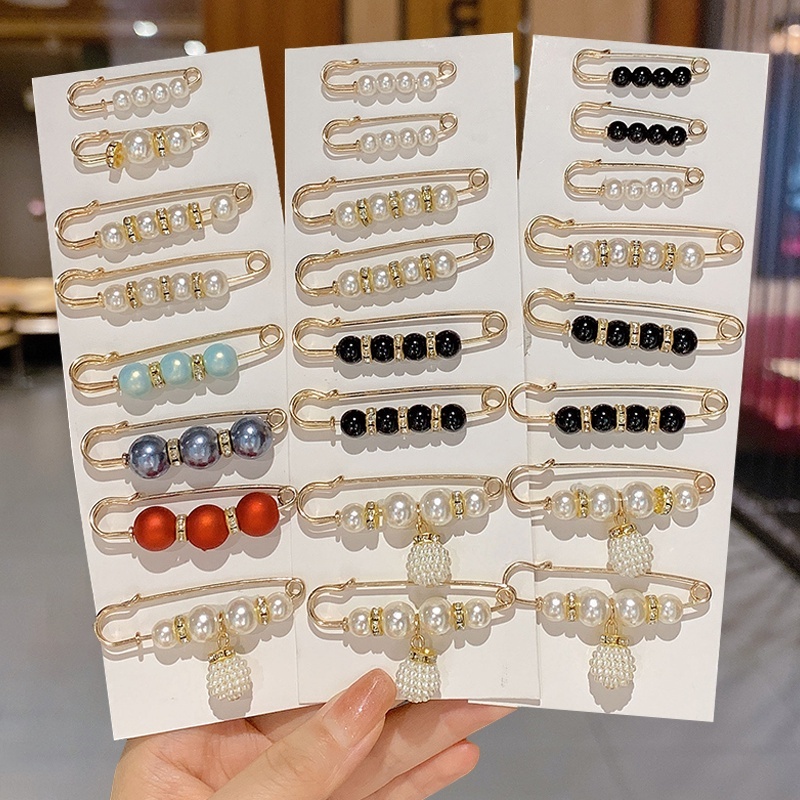 Korean Pearl Brooch Pin Tightening Waistband Pin Safety Pins for