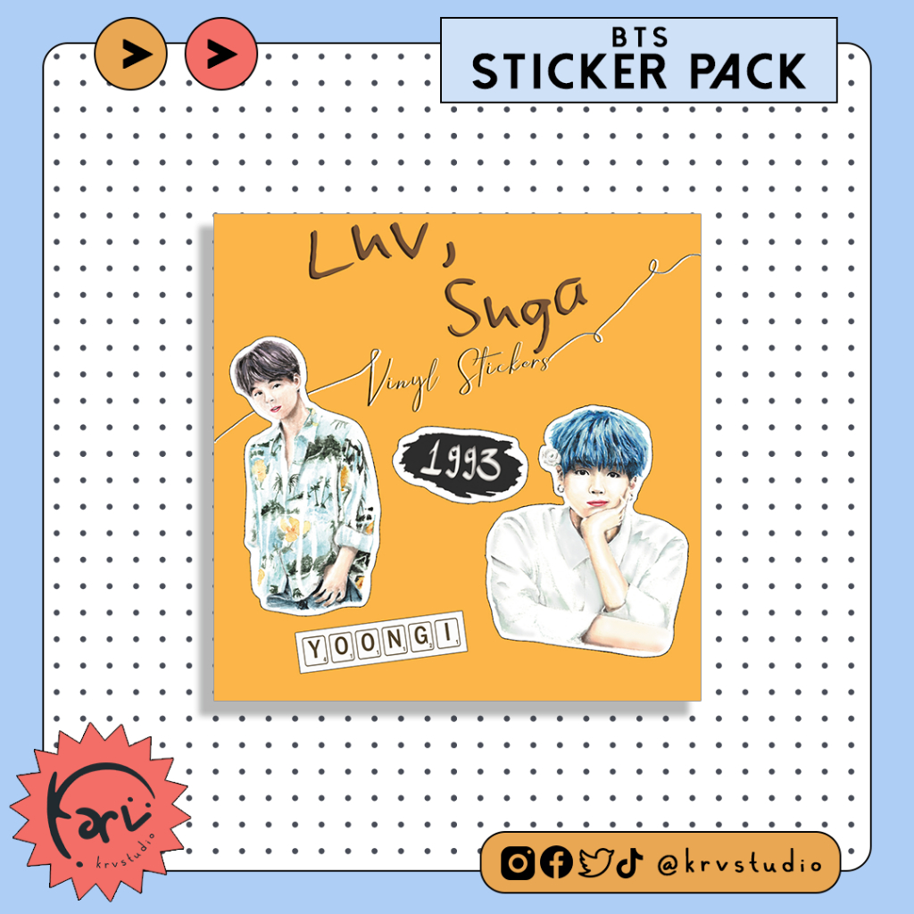 Luv, BTS: Suga | KPop Vinyl Stickers | Bangtan sticker, BTS merch ...