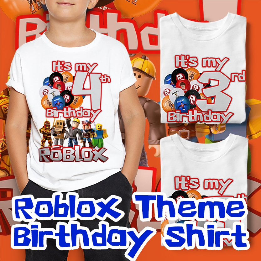Roblox birthday shirt 0-12 years old for kids children cartoon for