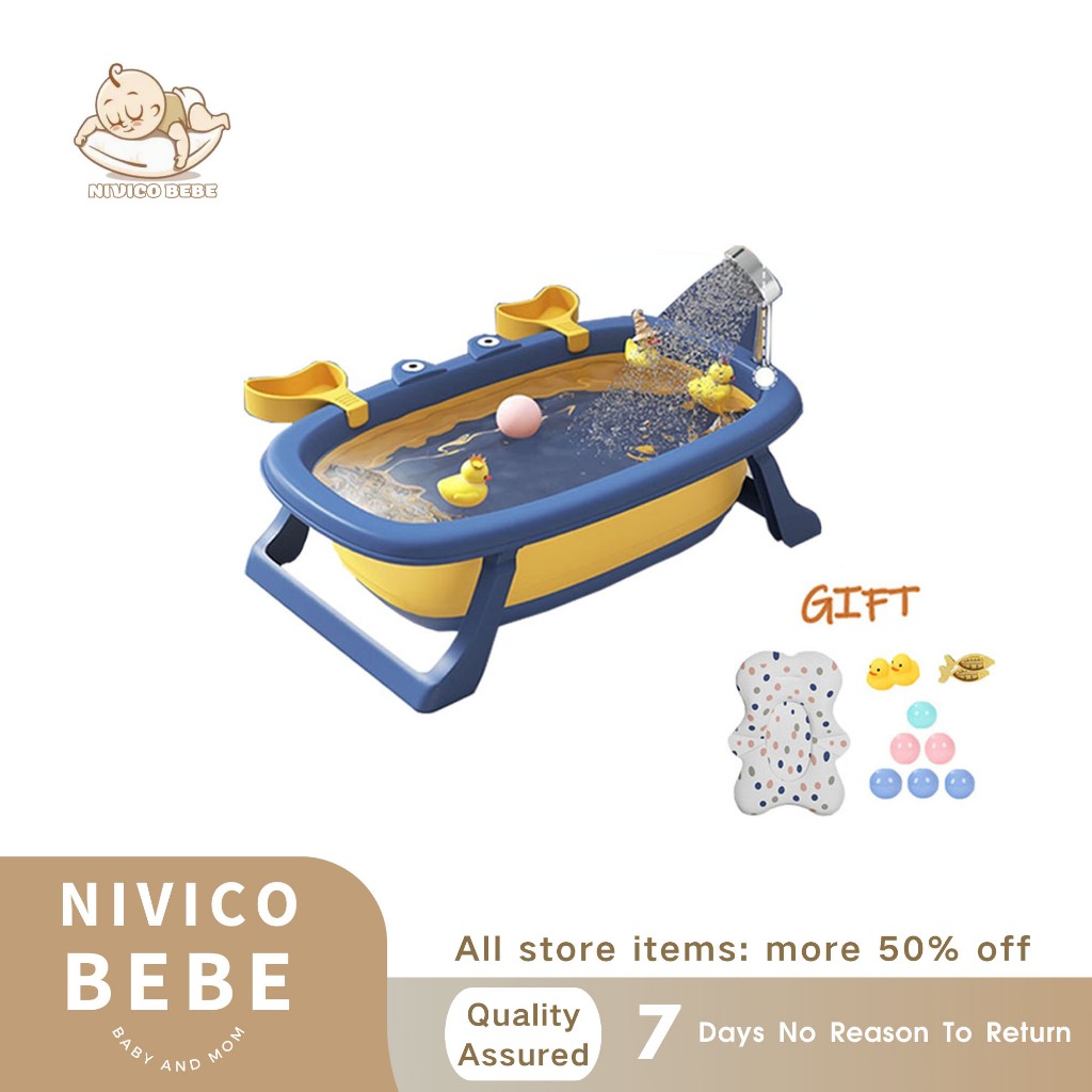 NIVICO BEBE Adjustable Baby Bathtub /SET Baby Bathtub Foldable Pink