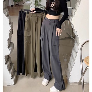 Pant Cargo Pants For Women Multiple Pockets Straight Cut Casual Wide Leg  Trouser Pants