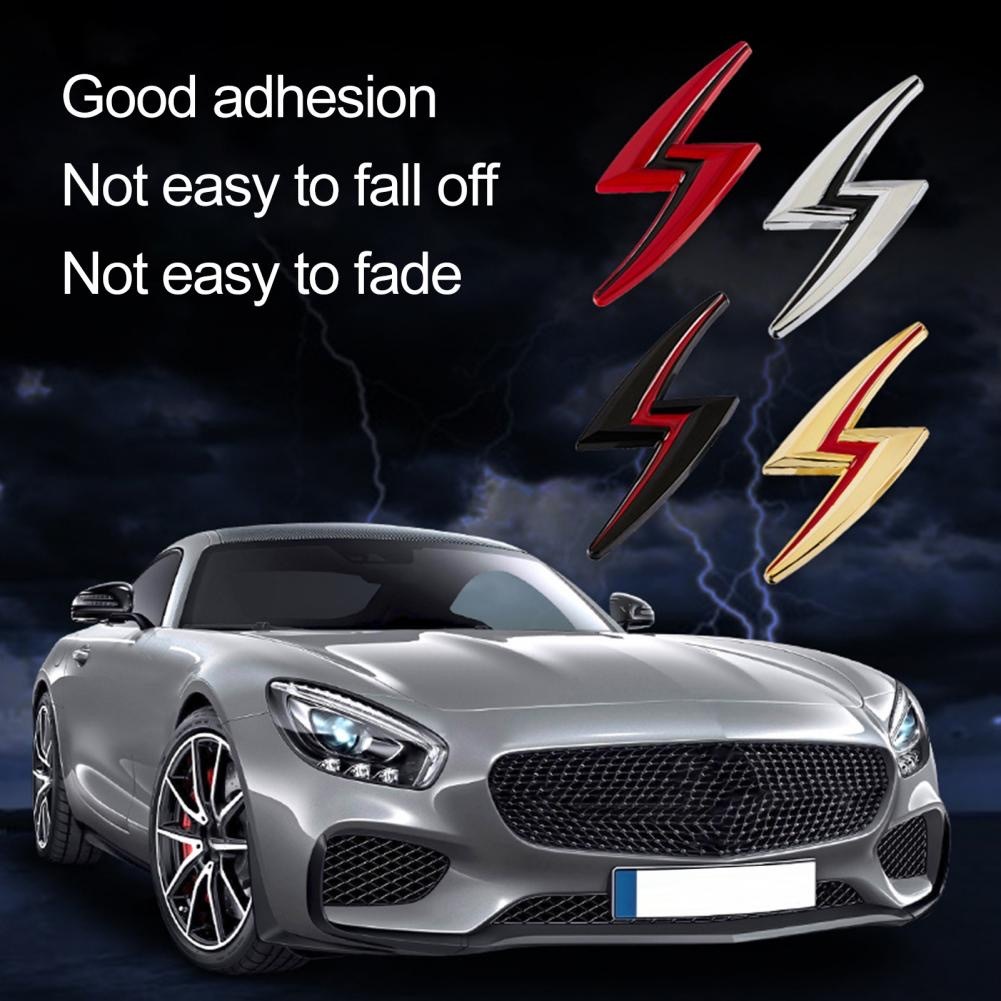 Metal Lightning Logo Car Decorative Side Fender Rear Trunk Emblem Badge ...
