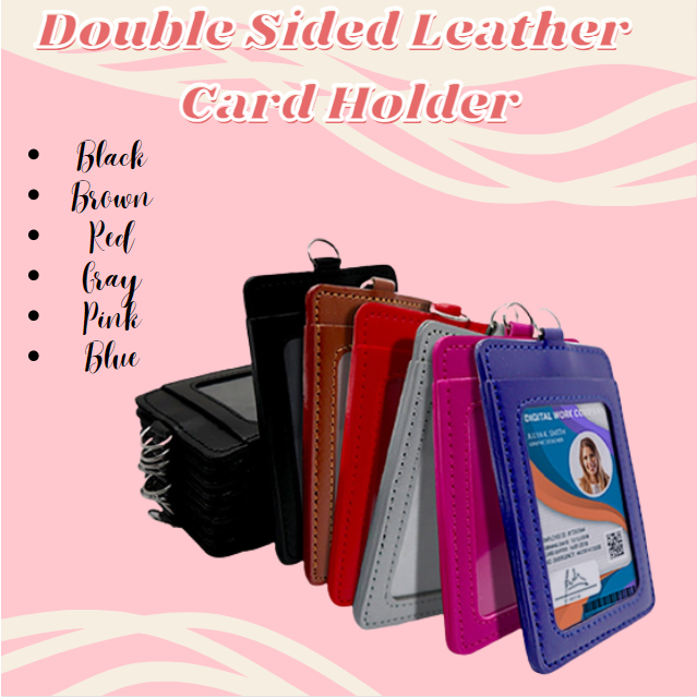 Double Sided Leather ID Card Holder (5 pcs per order) Shopee Philippines