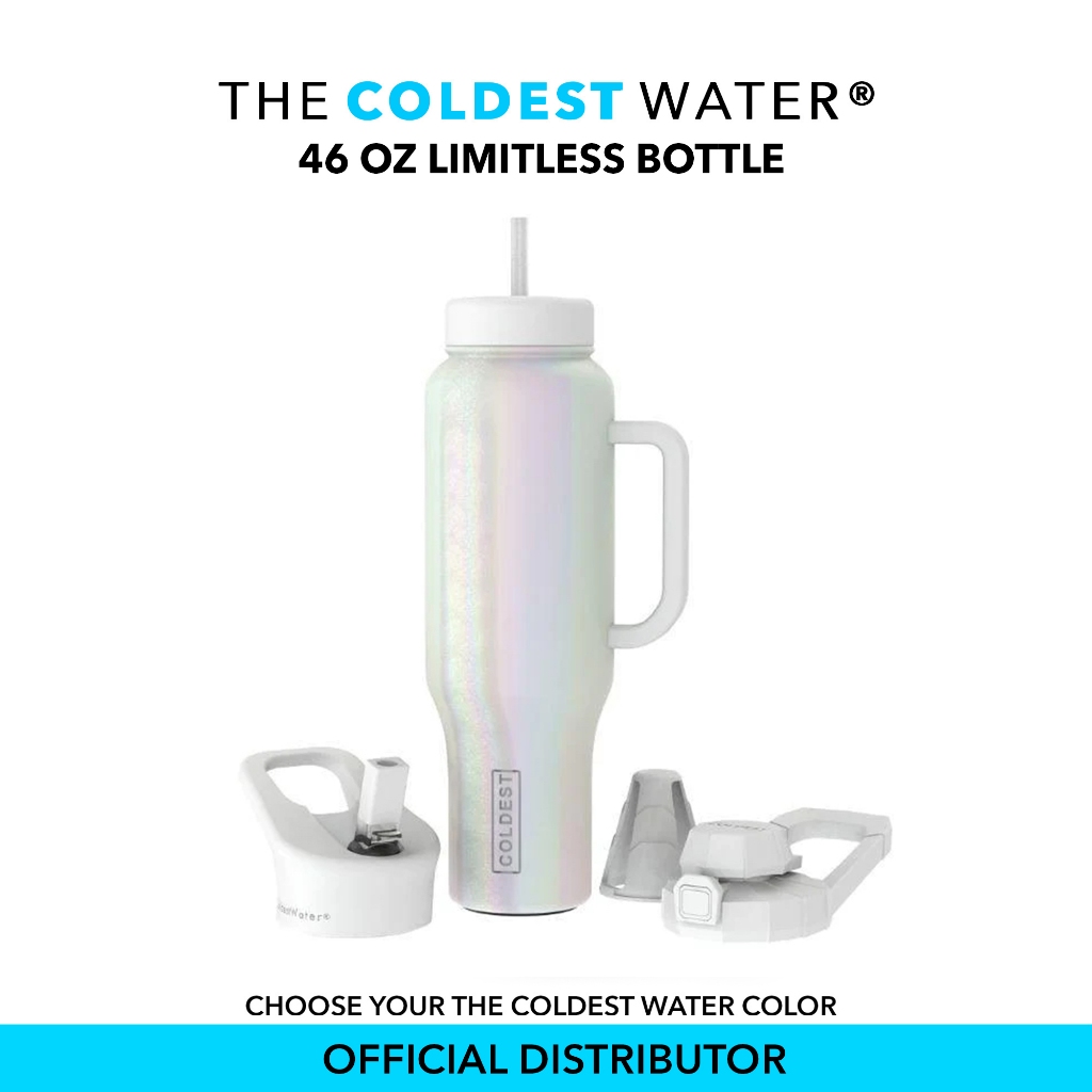 COLDEST Water Bottle Limitless 46 Oz (1.3 Liter) Wide Mouth Straw Lid ...