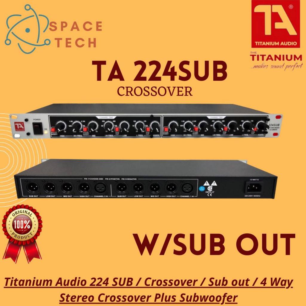 Titanium Audio 224 SUB / Crossover / Sub out / 4 Way Stereo Crossover