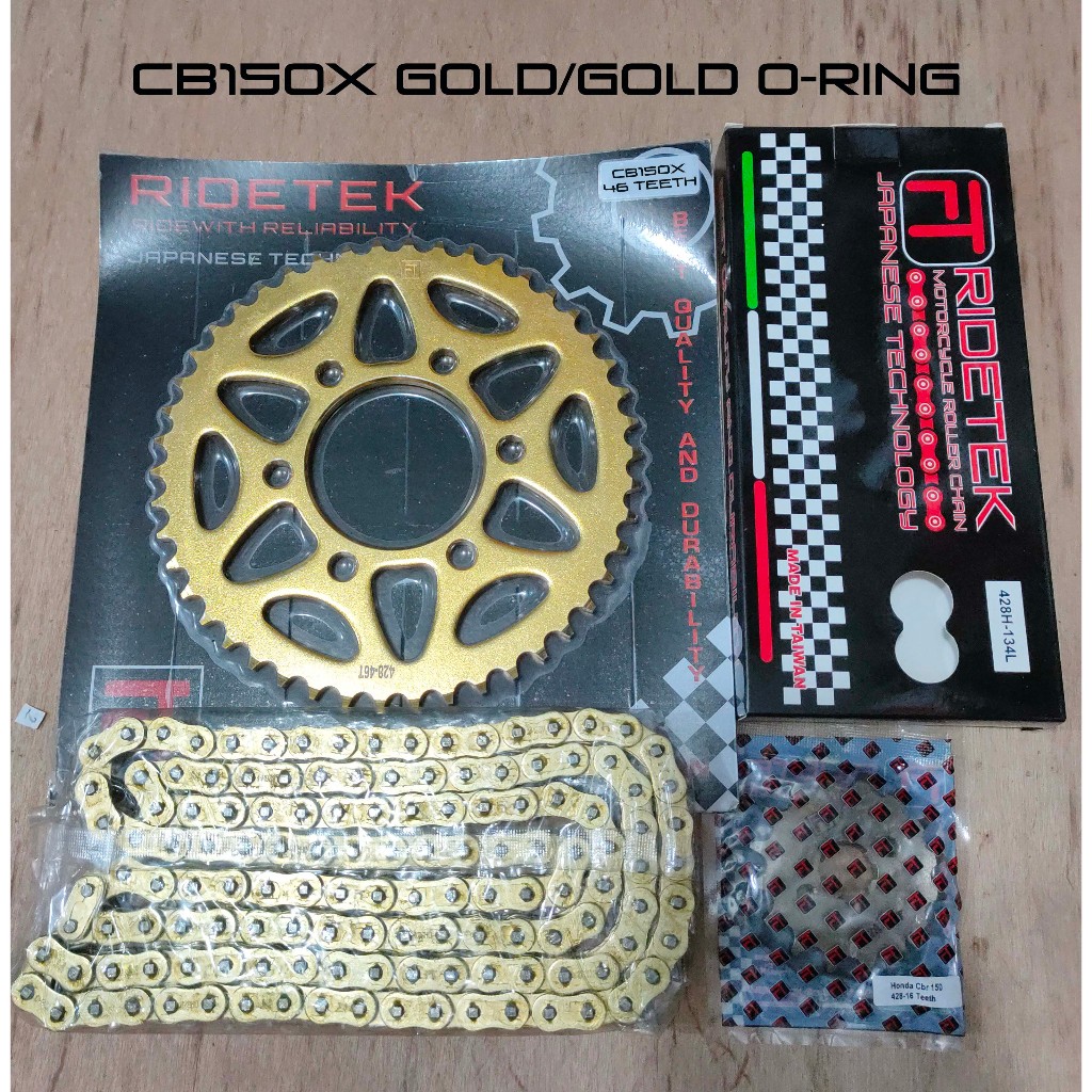 CB150X RIDETEK CHAIN AND SPROCKET GOLD SET Shopee Philippines