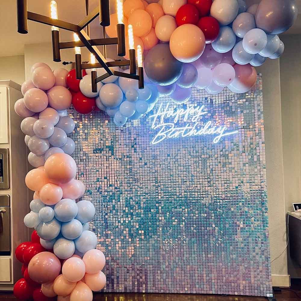 AGAR.SHOP Square Shimmer Sequin 30*30CM Wall Panel Backdrop Sparkle ...