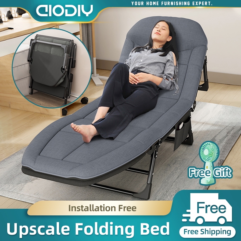 AIODIY Folding Bed with Mattress Heavy Duty Single Foldable Bed Chair