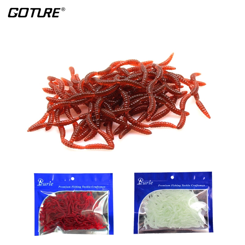 Fishy smell red worm earthworm 200 pieces simulated luminous small ...