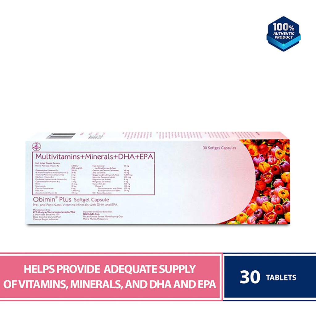 Obimin Plus 100's and 30's Prenatal Supplement Multivitamins Minerals ...
