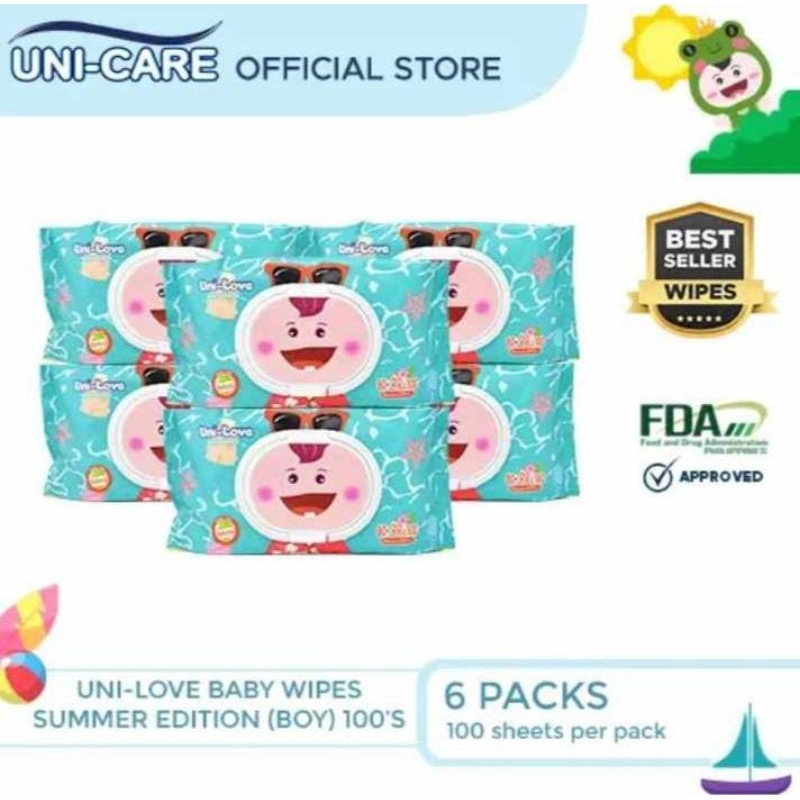 Unilove Baby Wipes Summer Edition Boy 6 Packs Shopee Philippines