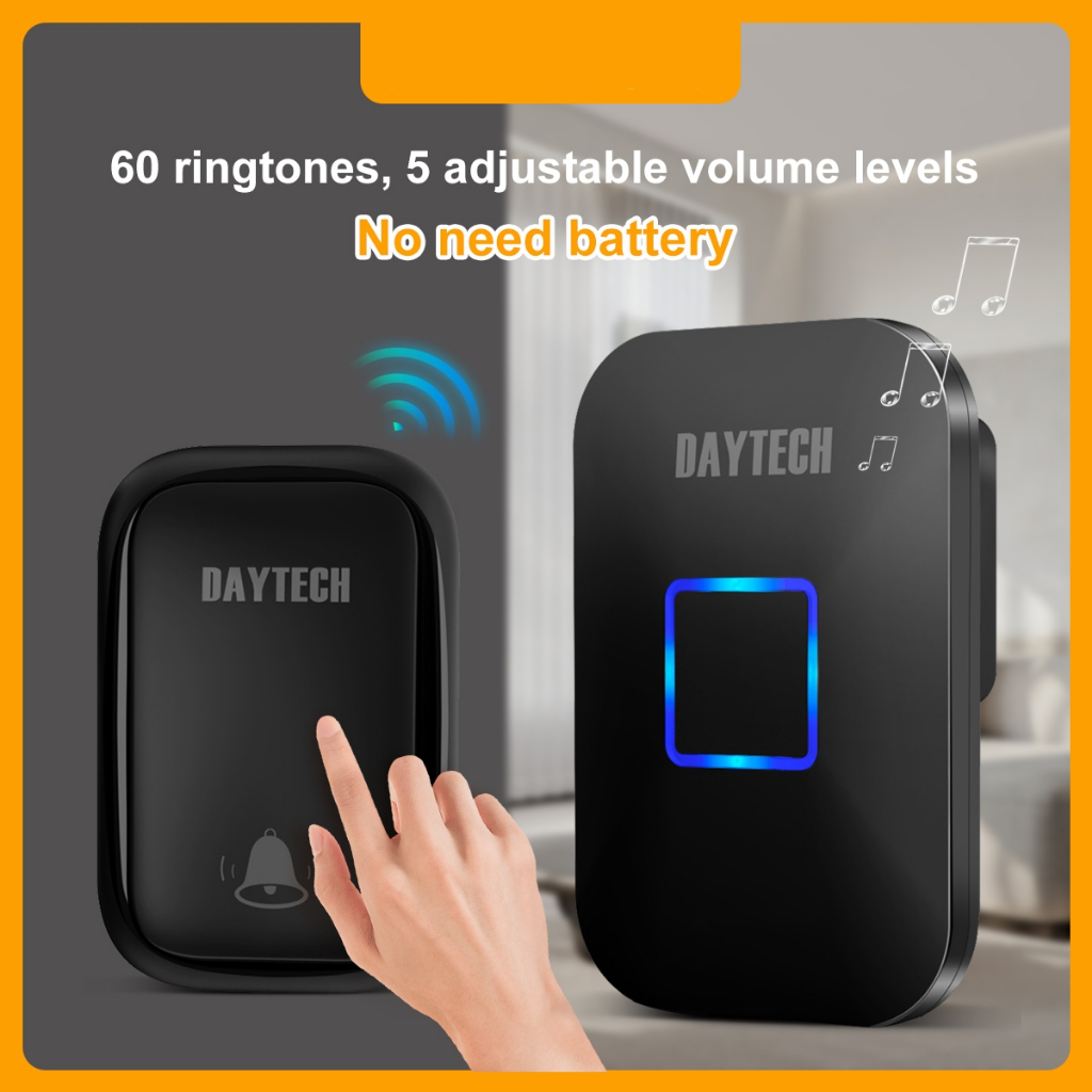 Wireless Doorbell NO Need Battery Self Powered Doorbell 60 Ringtones 5