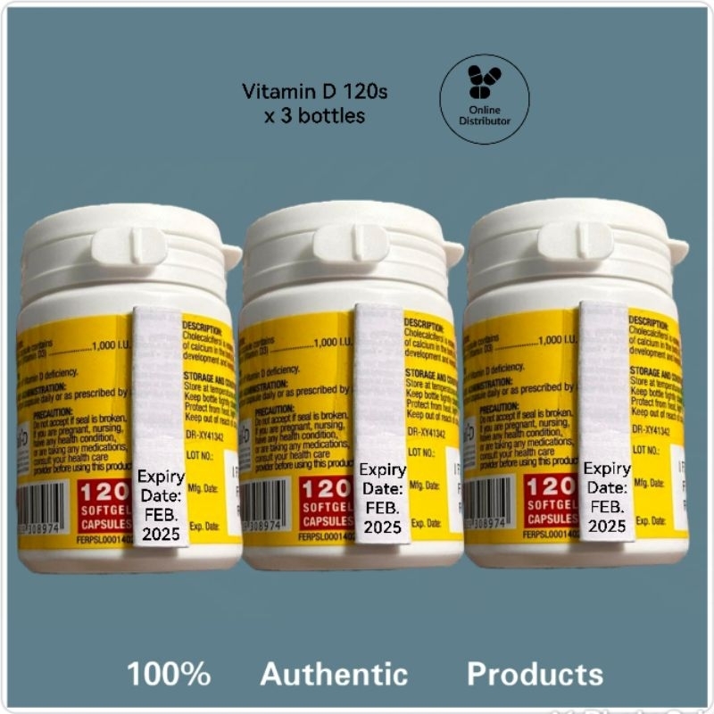 Vitamin D, and MilkCalcium 3 bottles per set Shopee
