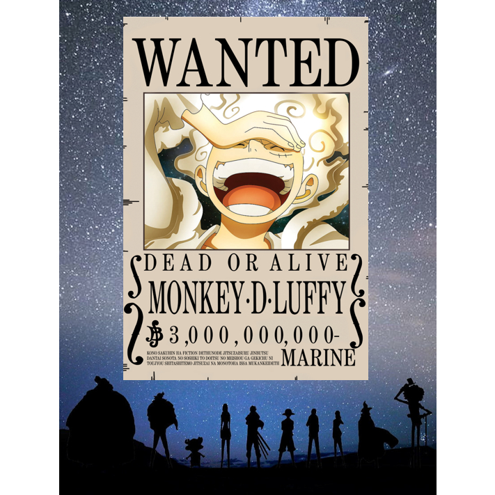 One Piece Wanted Poster wall sticker (MINI) A6 Size-AFTER WANO BOUNTY ...