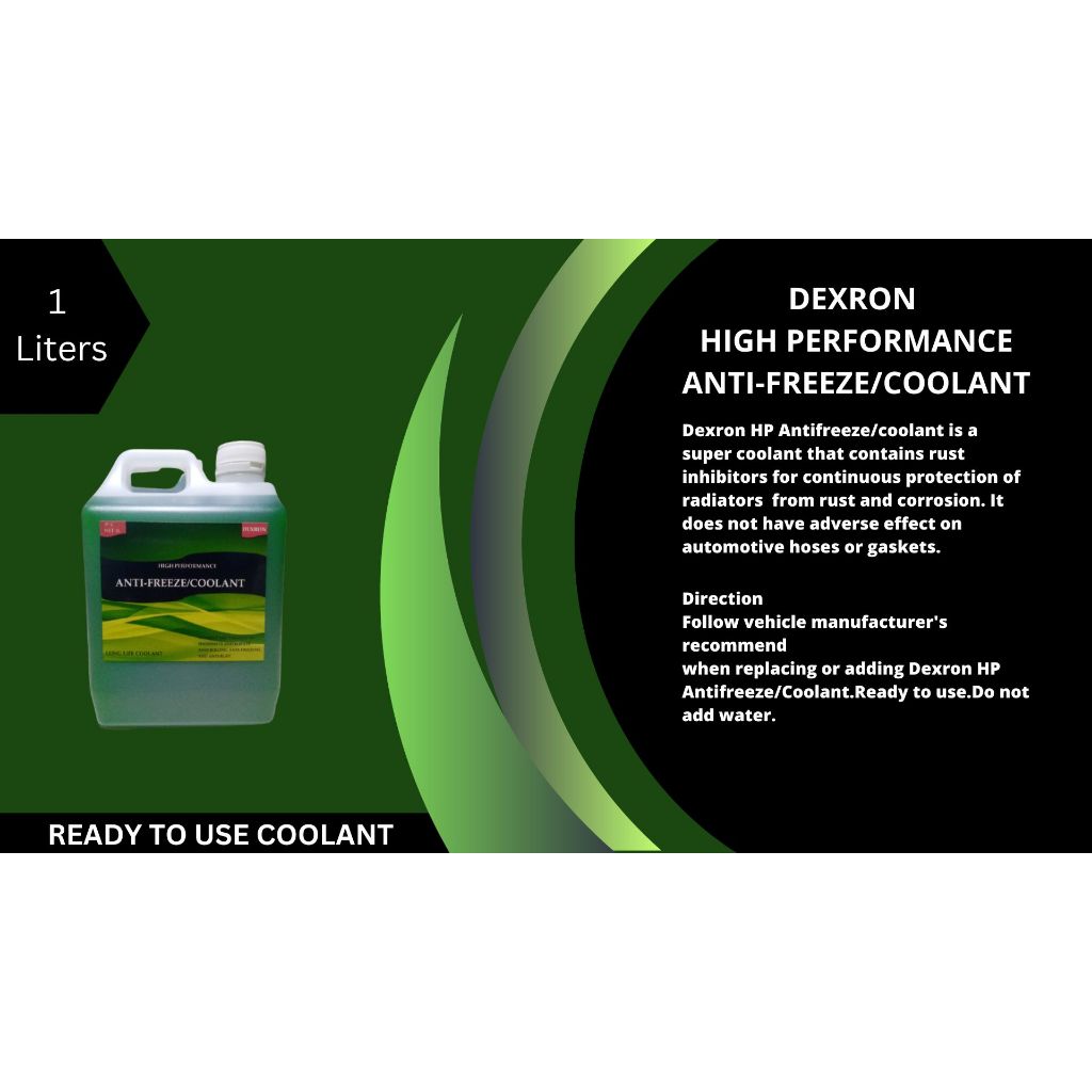 DEXRON HIGH PERFORMANCE ANTIFREEZE COOLANT (GREEN) 1 LITER (READY TO