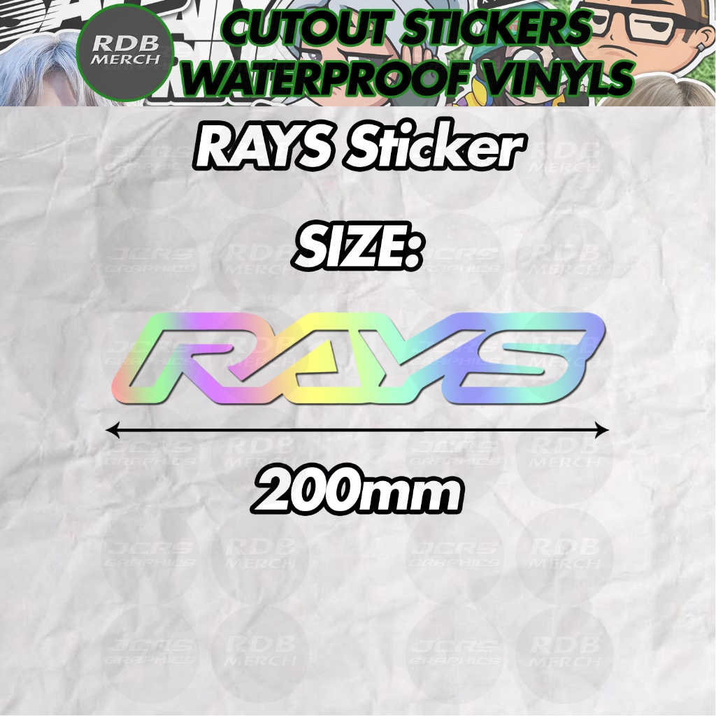 Rays 200mm Car Sticker Waterproof Cutout Vinyl Decal for flask laptop ...