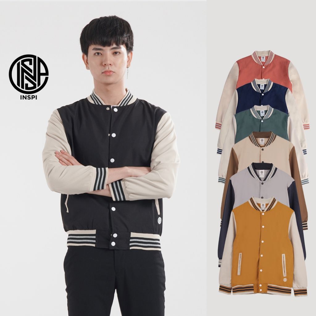 INSPI Varsity Jacket For Men and Women with Buttons and Pockets Korean ...