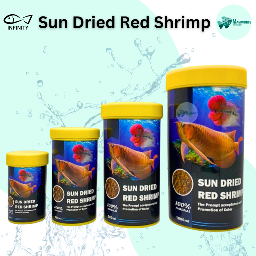 Infinity Sun Dried Red Shrimp Fish Food Arowana Cichlid Flowerhorn Fish