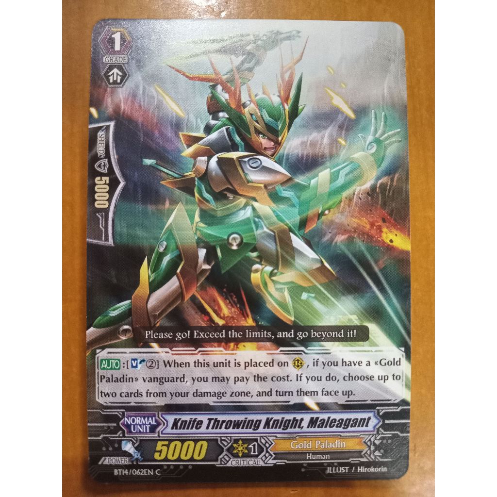 CFV Knife Throwing Kngiht, Maleagant BT14/062EN BT14 Cardfight Vanguard ...