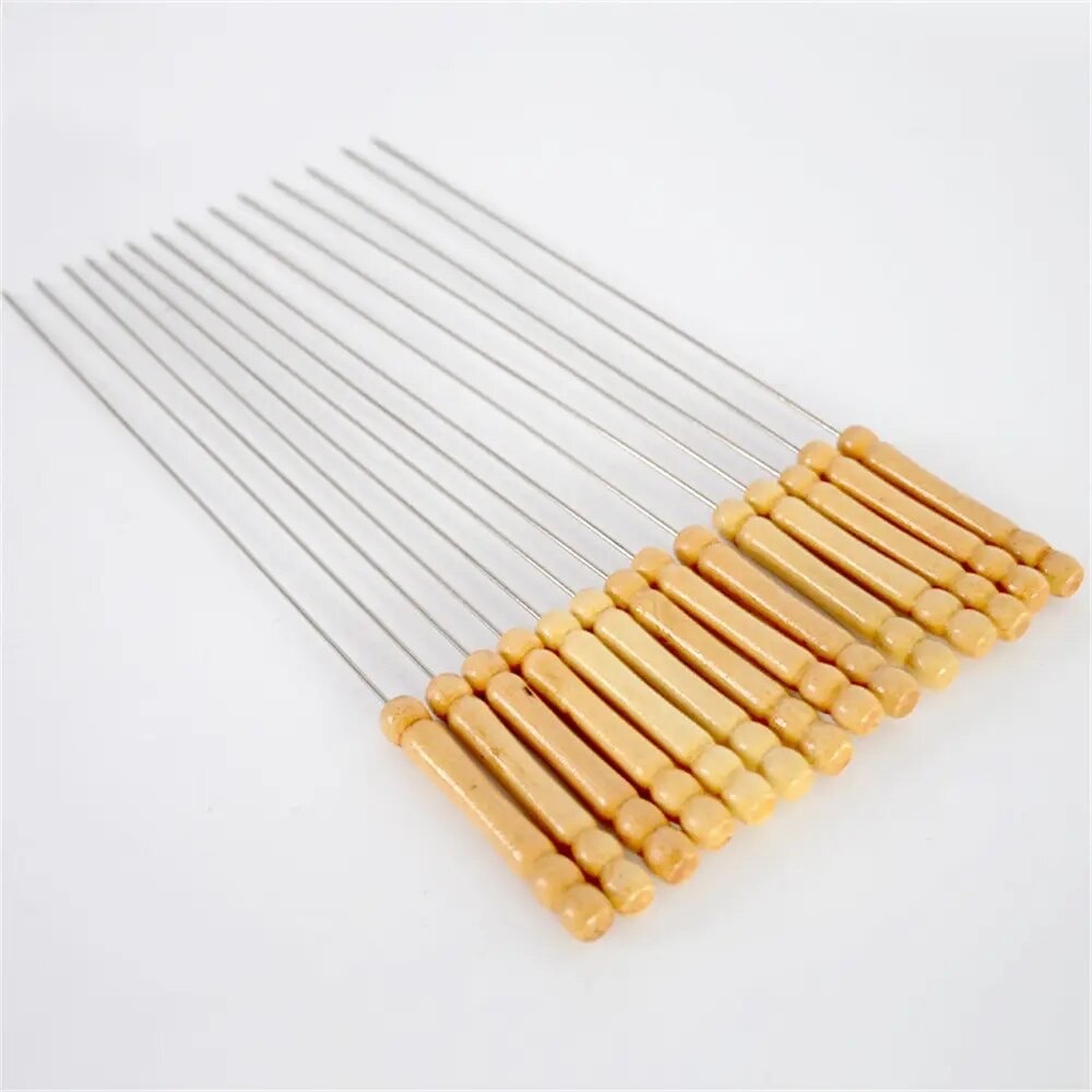 10PCS Stainless Steel Barbecue Stick Reusable BBQ Skewers Kebab Iron