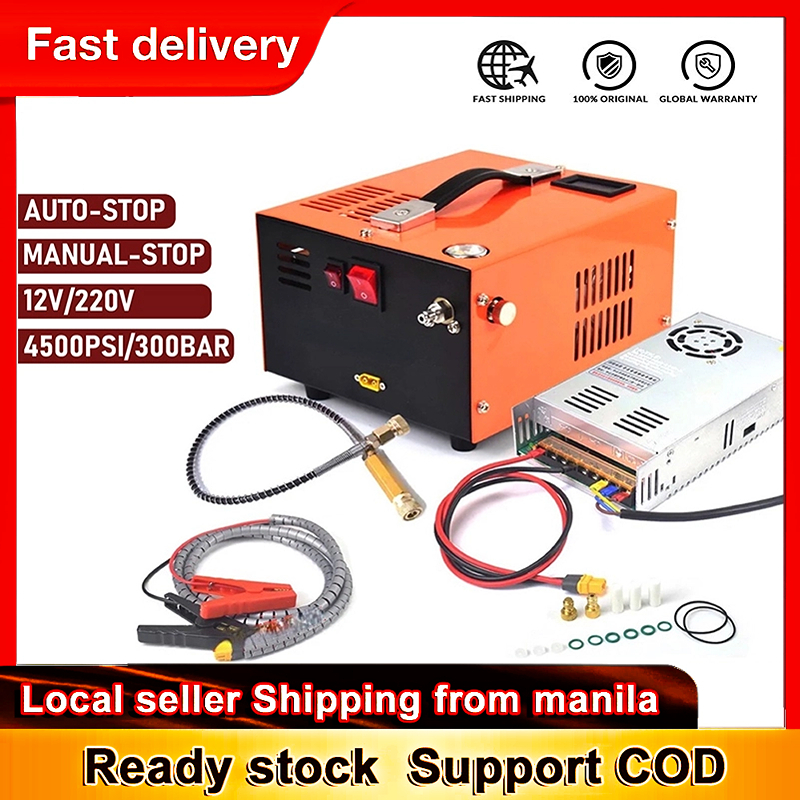 4500Psi 300Bar 30Mpa 12V Pcp Air Compressor High Pressure Pump Car Pump ...