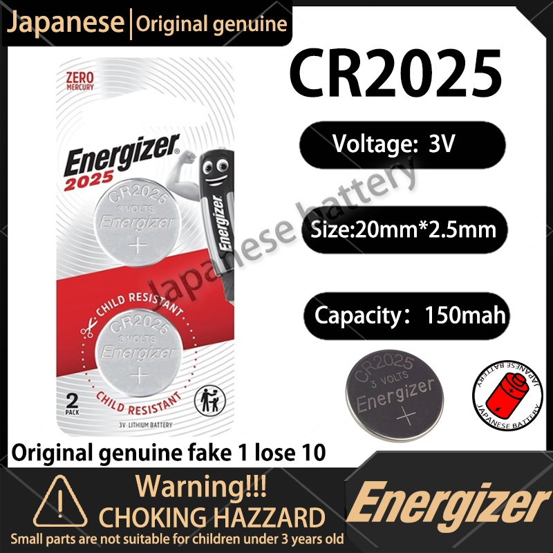 Energizer CR2025 CR 2025 CR2025 Coin Cell Button 3V Lithium Battery (2