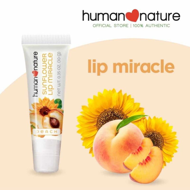 Human Nature Sunflower Lip Miracle (Peach) 10g (100 Natural Mineral