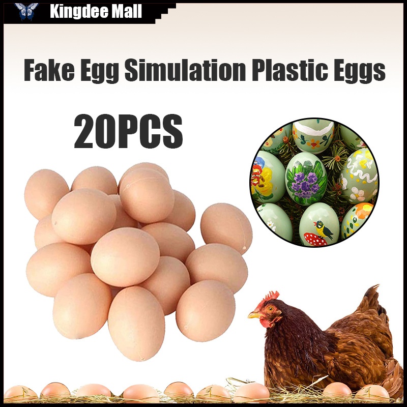 12x Plastic Fake Chicken Eggs Poultry Layer Coop Hatching Simulation Dummy Egg A