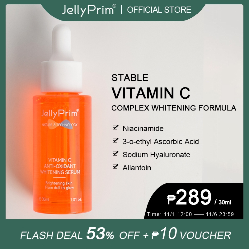 JellyPrim Ascorbic Acid Vitamin C Face Serum 3 Niacinamide Facial Skin