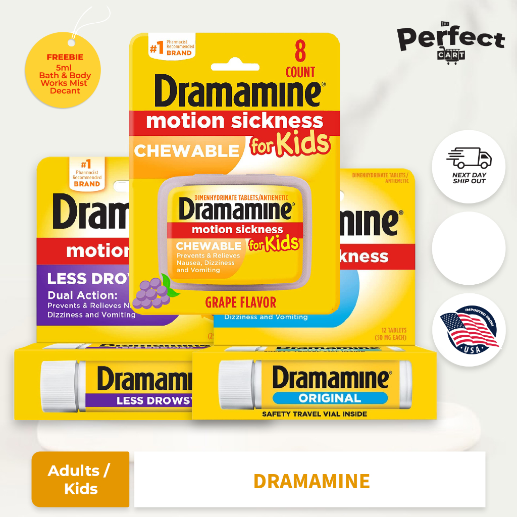Dramamine Motion Sickness (Adult/Kids) Shopee Philippines