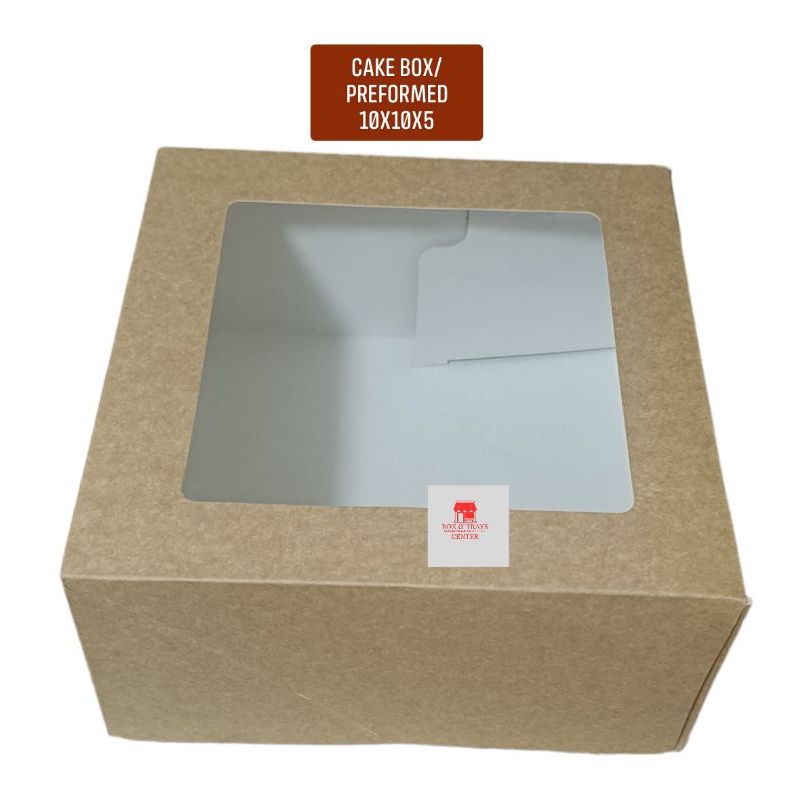 5/10/20pcs 10x10x5in Large CAKE BOX/PREFORMED/KRAFT BROWN/LAMINATED
