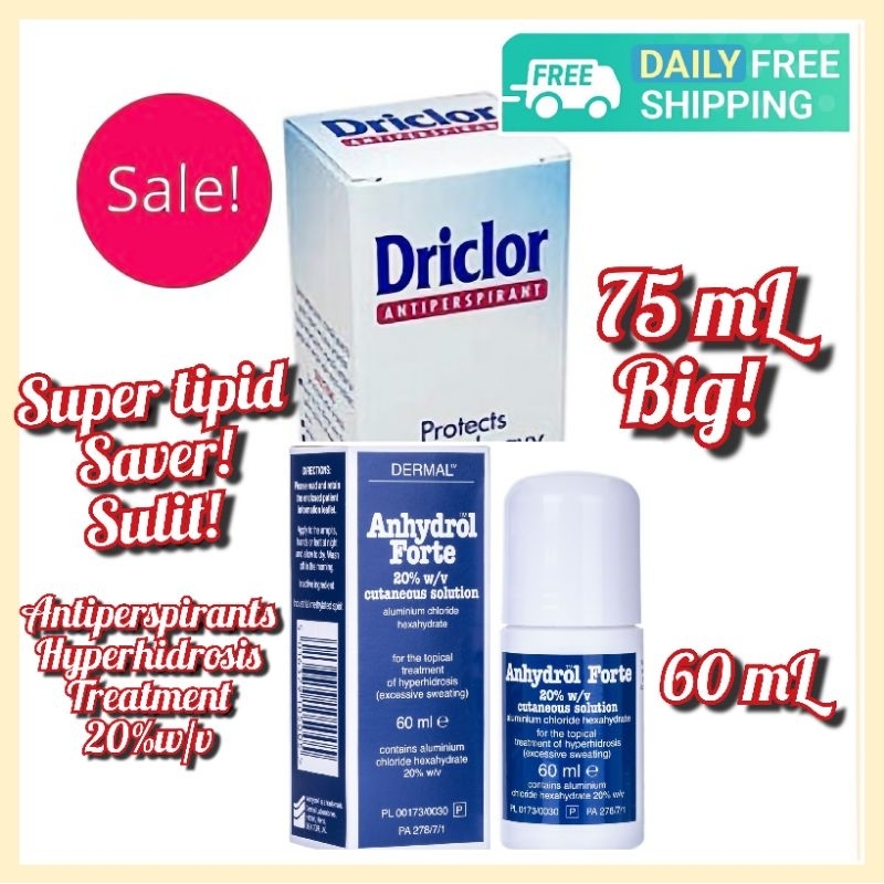 Driclor 75mL Expiration Date 10/2025 // Anhydrol 60ml Expiration 04/
