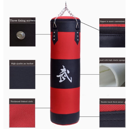 MMA Boxing Heavy (EMPTY) Hanging Punching Training Bag with Four Parts ...