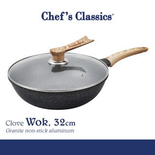 Masflex 32 cm Master Class Non Stick Wok With Glass Lid