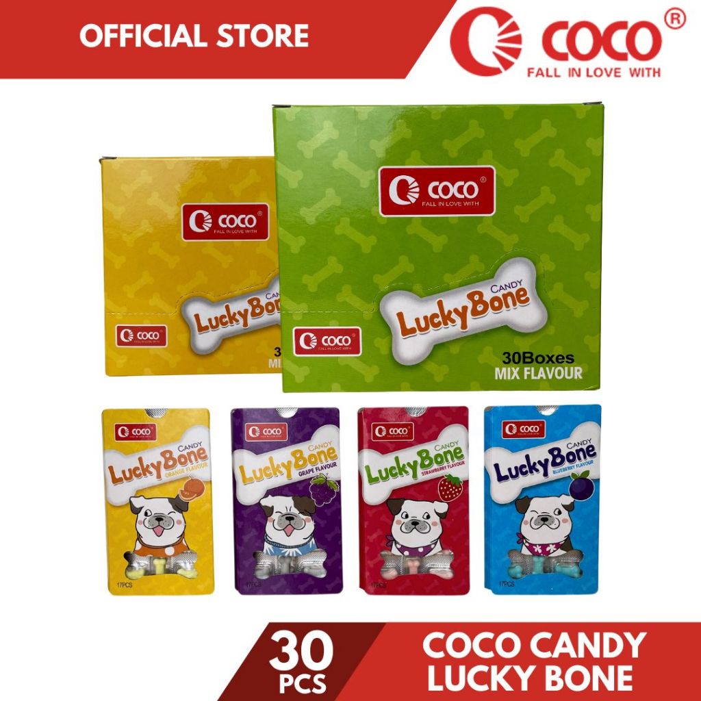 Coco Candy Lucky Bone Candy Mix Flavour 30pcs Per Inner Box Shopee