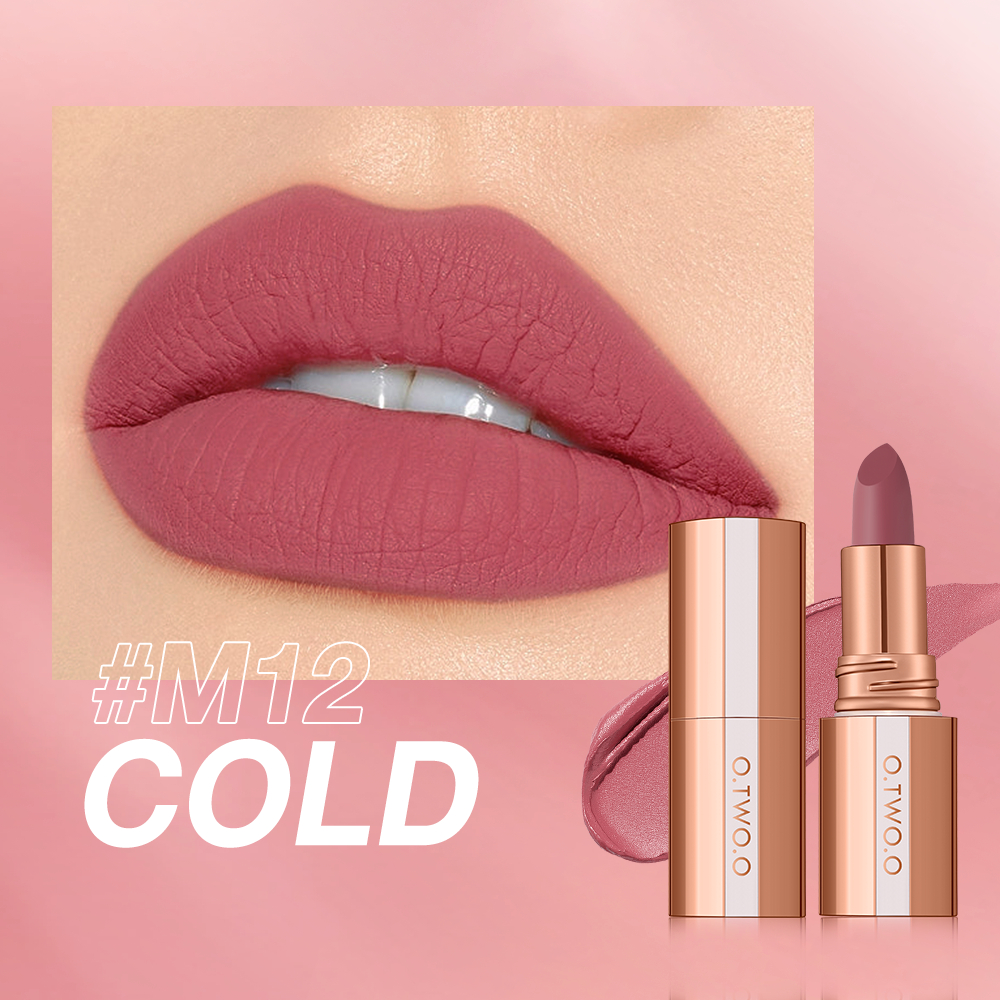O.TWO.O Matte Lipstick Kissproof Lock Color Silky 24 Hour LongLasting