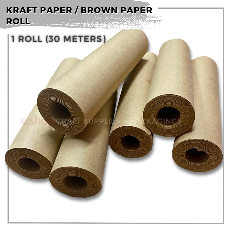 Kraft Paper Brown Paper Roll 12inx30meters | Shopee Philippines