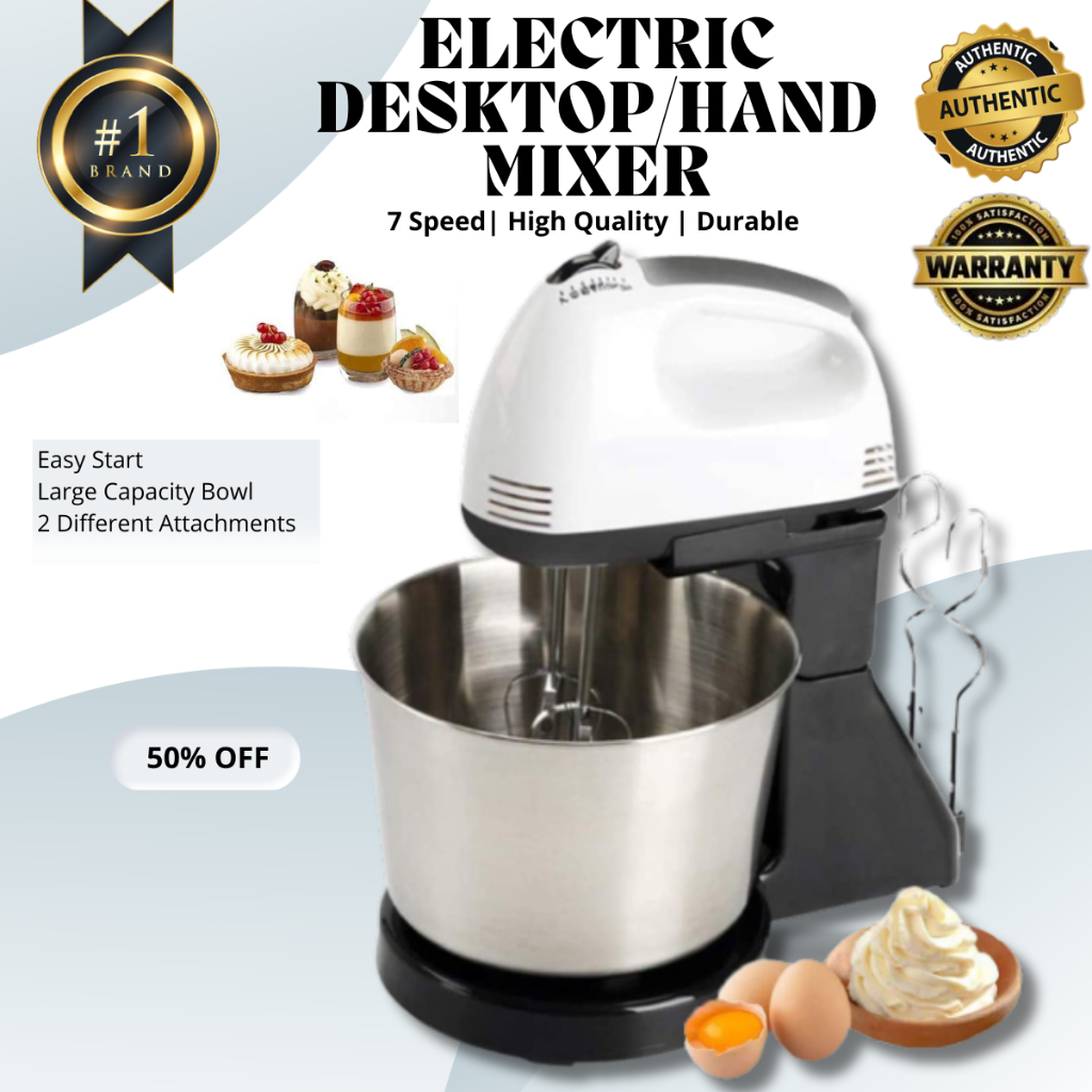 Original Hand mixer 2 in 1 Twin Hand And Stand Mixer 7 Speed Whisk Egg
