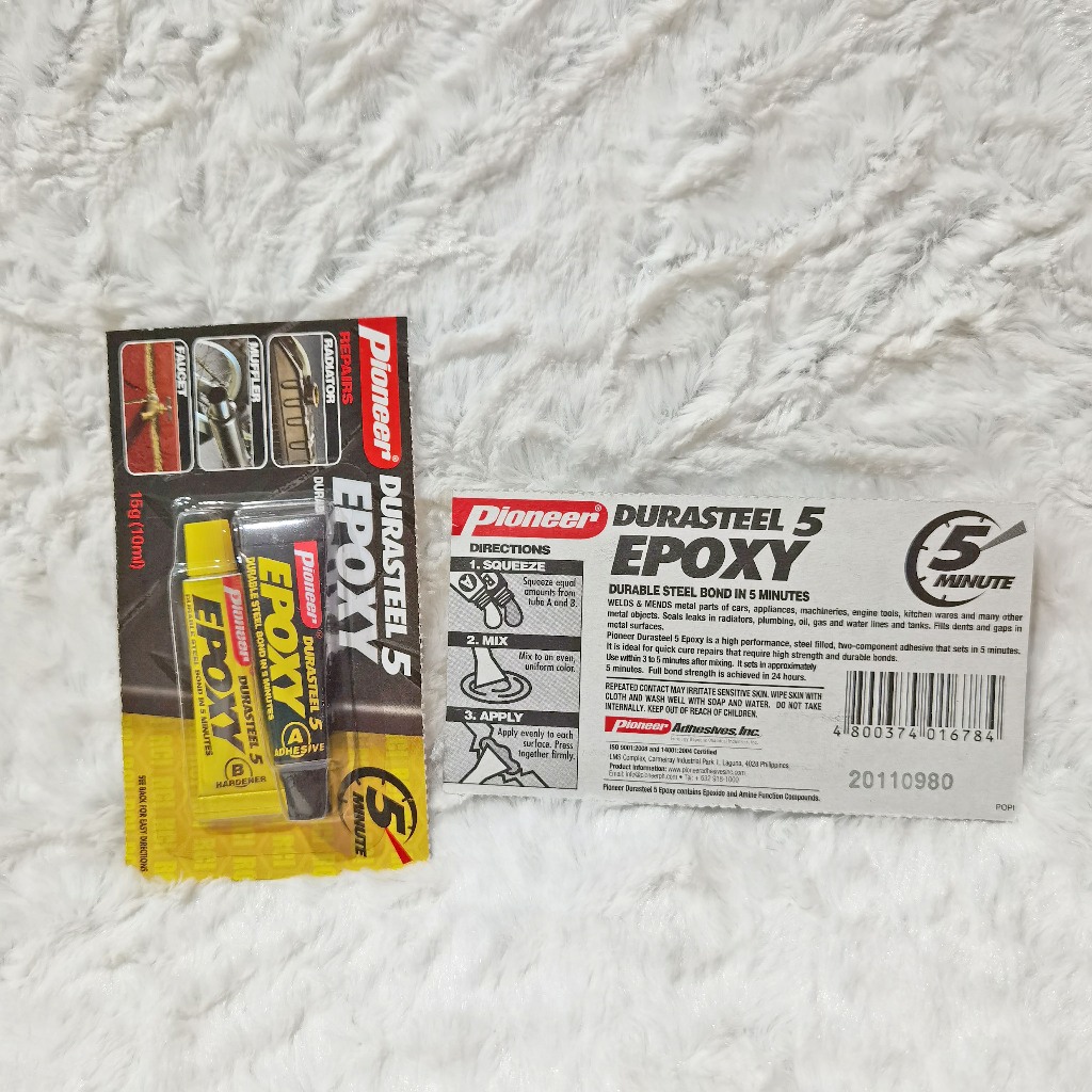 ORIGINAL PIONEER Durasteel 5 Epoxy 15 g 15g Bond in 5 minutes Dura ...