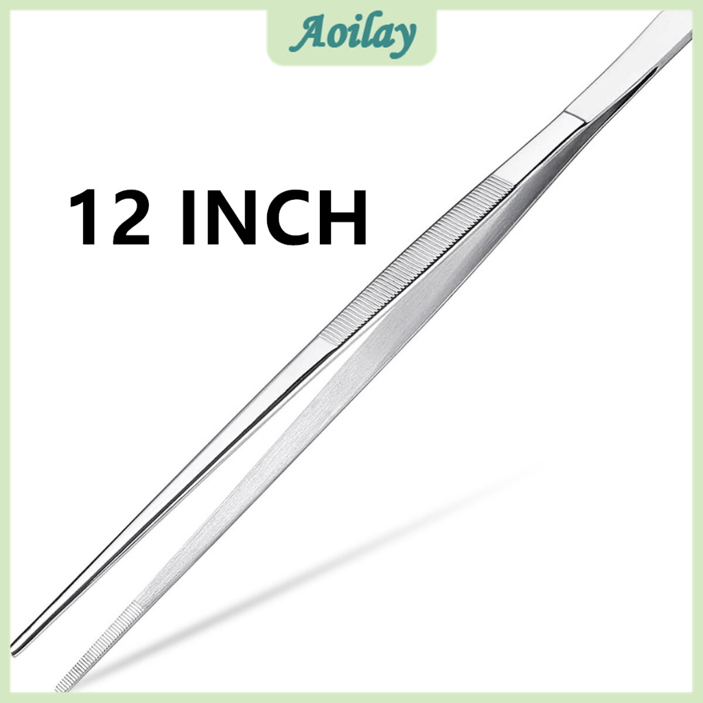 30cm/12 Inch Stainless Steel Tweezer Super Long Tweezer Long Straight
