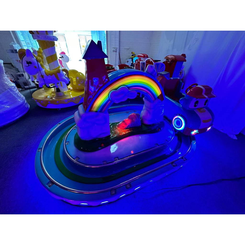 Indoor amusement park electric kids fiberglass train with track kiddie ...