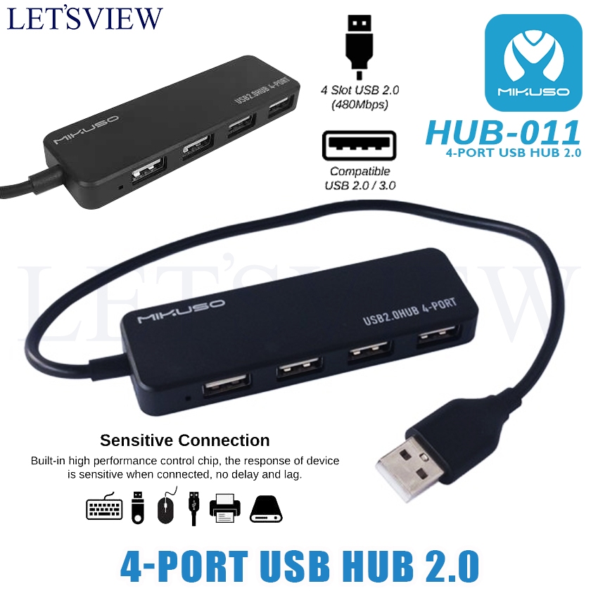 Letsview MIKUSO HUB-011 USB 2.0 Multi HUB Splitter 4-Port USB Hubs High ...