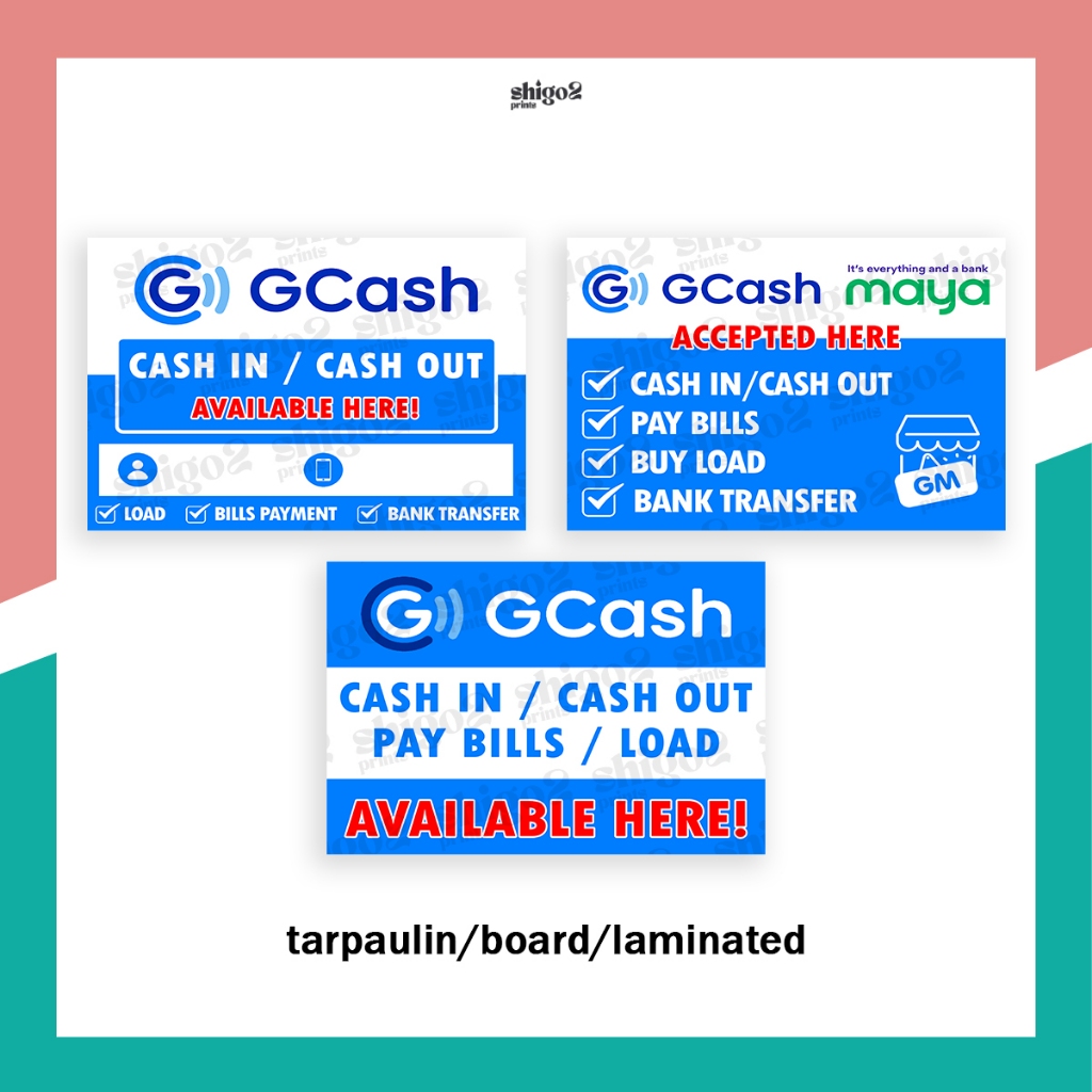 Gcash Maya Cash In Cash Out Signage | Shopee Philippines