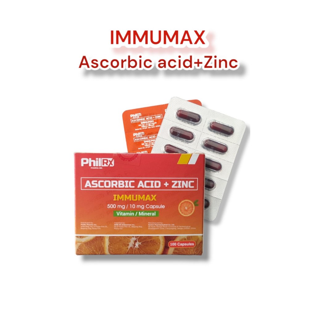 Vitamin C Ascorbic Acid Sodium Ascorbate + Zinc 500mg Capsule IMMUMAX