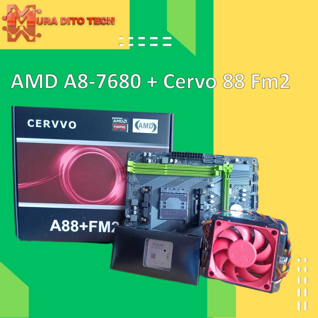 AMD A8-7680 APU 3.5GHZ/4C/4T/4MB/ RDN-R7/ FM2+ Bundle Cervo Fm2+ A88X ...