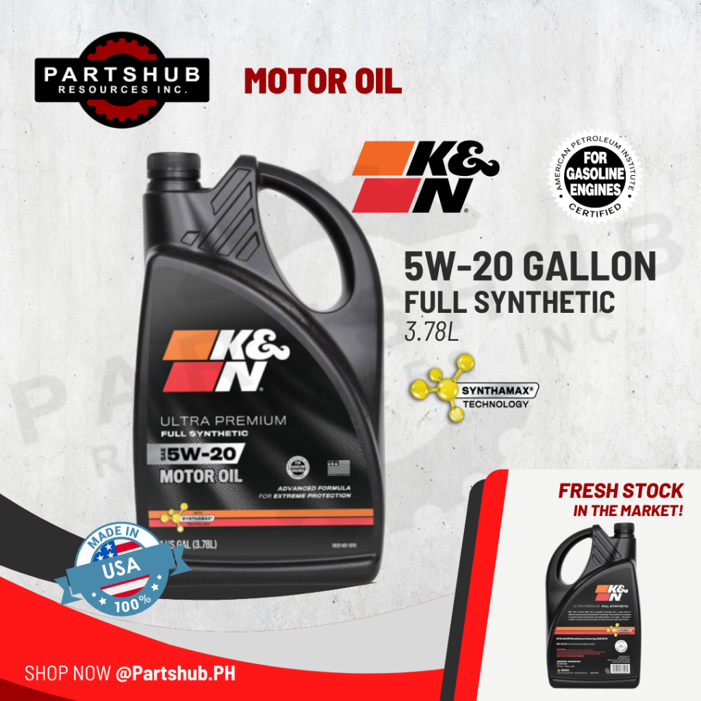 K&N MOTOR OIL 5W20 4L Full Synthetic Gasoline Oil 104096, Gallon 3.78L