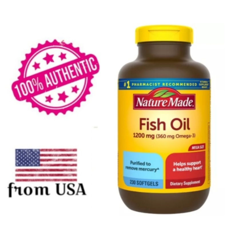 Nature Made Fish Oil 1200mg (360mg Omega3) 300 Softgels, 150 Day