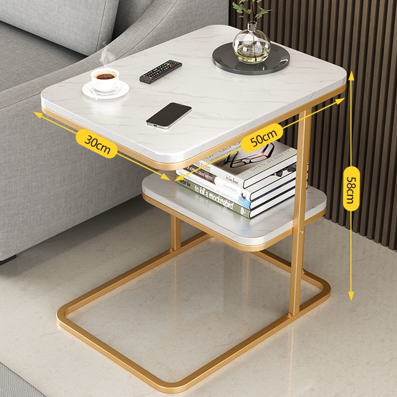 SNJ Luxury Gold Frame Coffee table simple small tea table nordic sofa ...