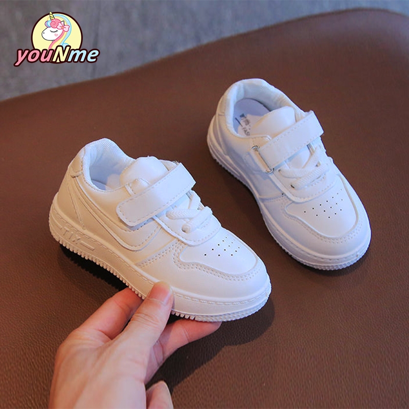 youNme Kids White Shoes For Girls Rubber Shoes Korean Sneakers Baby