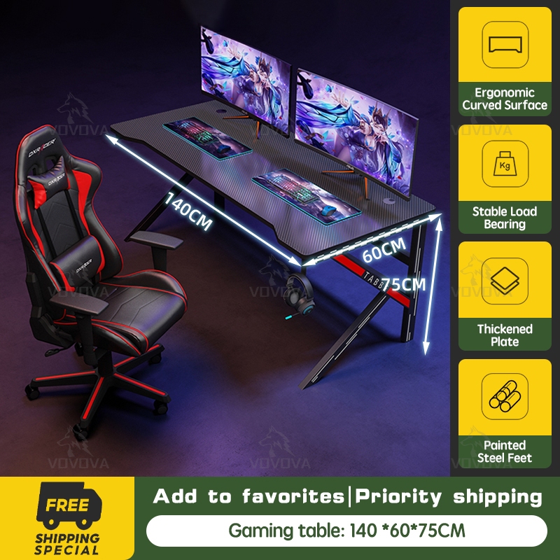 VOVOVA Gaming table 100/120/140cm computer set desk gaming desk table